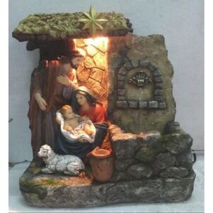 Vintage Northlight 14 In Holy Family Figures Christmas Nativity Statue Fountain